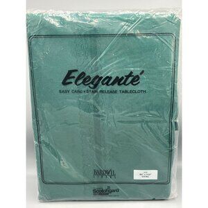 Eleganté Oval Tablecloth 60" X 102" Green Bardwil Linens 100% Polyester Easy Car